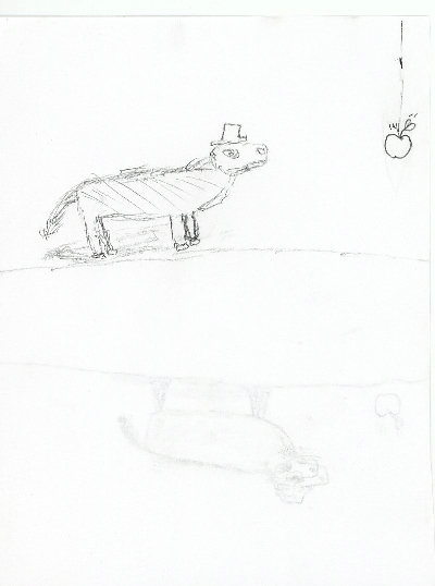  a slide show of a rat failing to eat a apple as it falls 